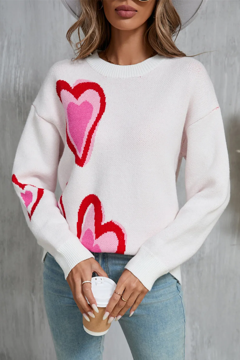 Angel Wings Heart Round Neck Long Sleeve Sweater sold by Charming Charlie product image thumbnail 3