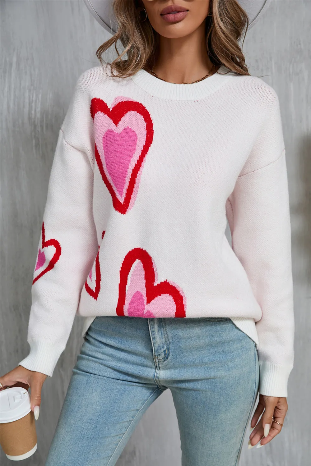 Angel Wings Heart Round Neck Long Sleeve Sweater sold by Charming Charlie