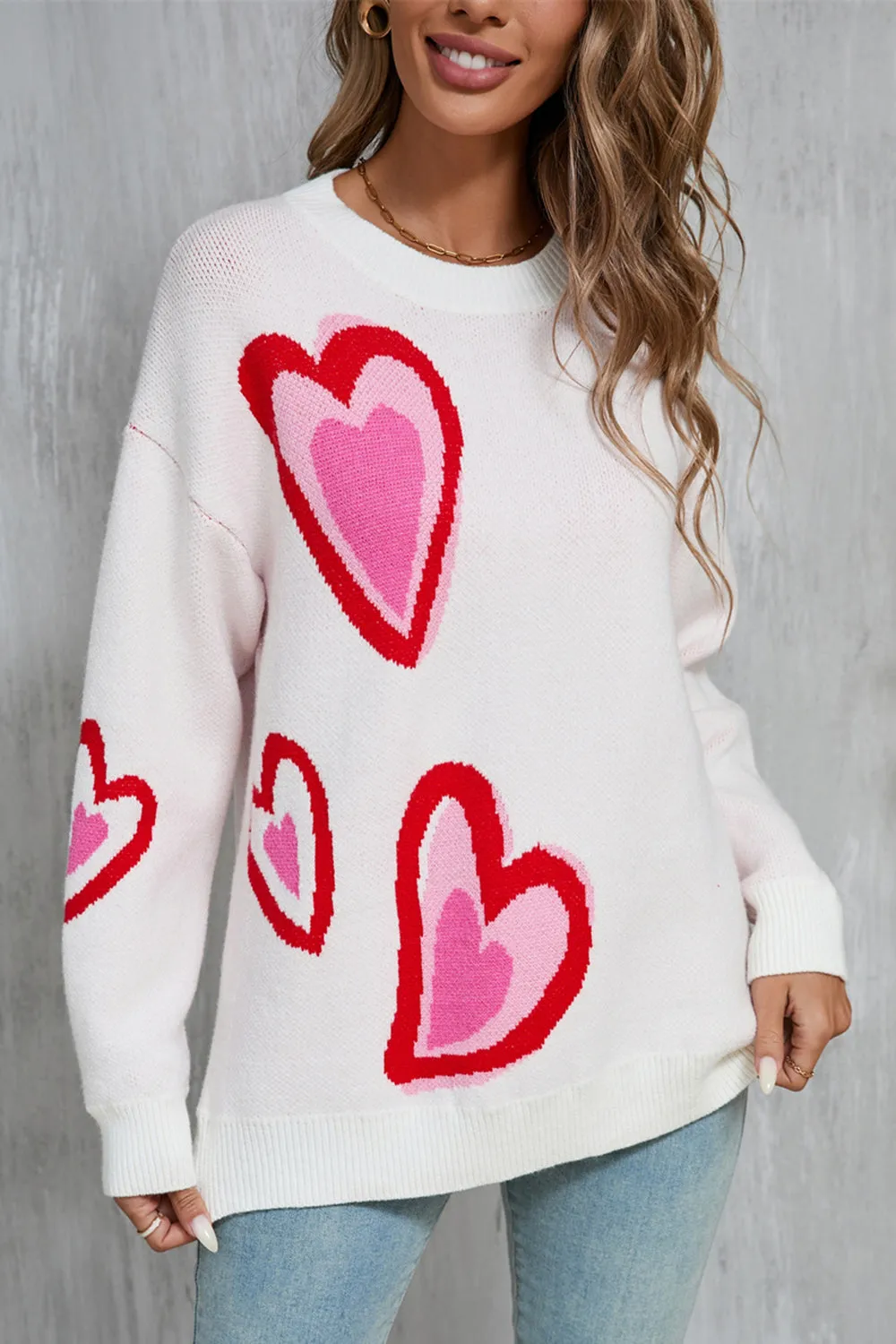 Angel Wings Heart Round Neck Long Sleeve Sweater sold by Charming Charlie product image thumbnail 2