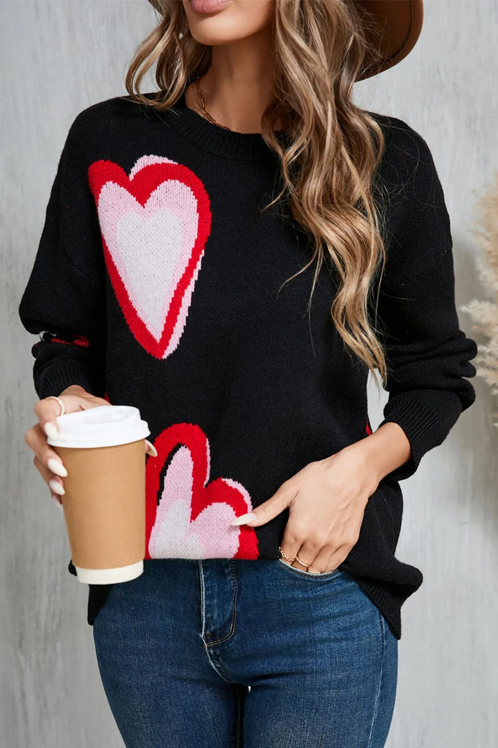 Angel Wings Heart Round Neck Long Sleeve Sweater sold by Charming Charlie product image thumbnail 5