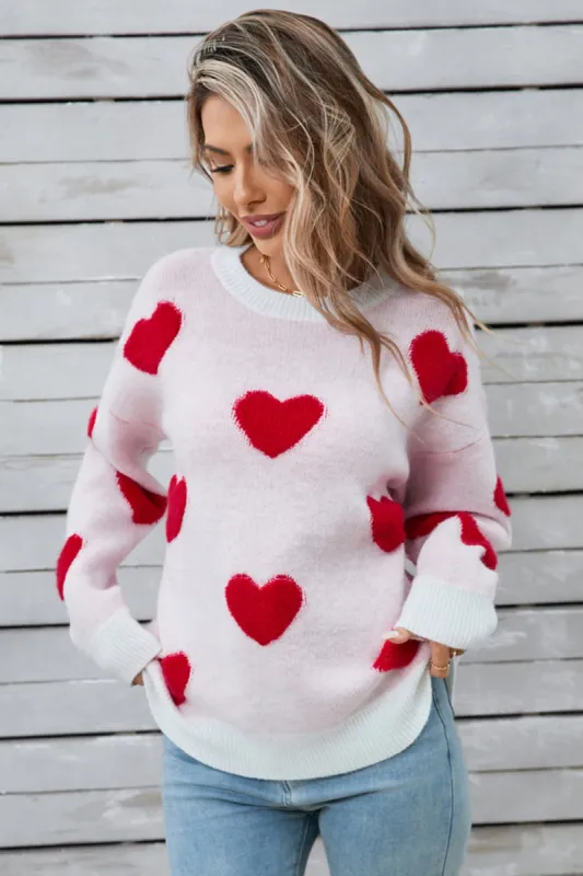 Angel Wings Heart Round Neck Long Sleeve Sweater sold by Charming Charlie