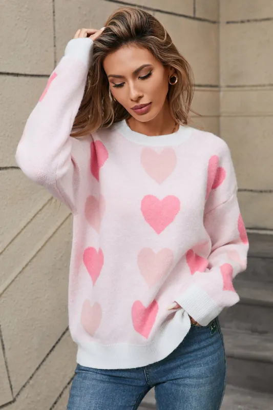 Angel Wings Heart Round Neck Long Sleeve Sweater sold by Charming Charlie