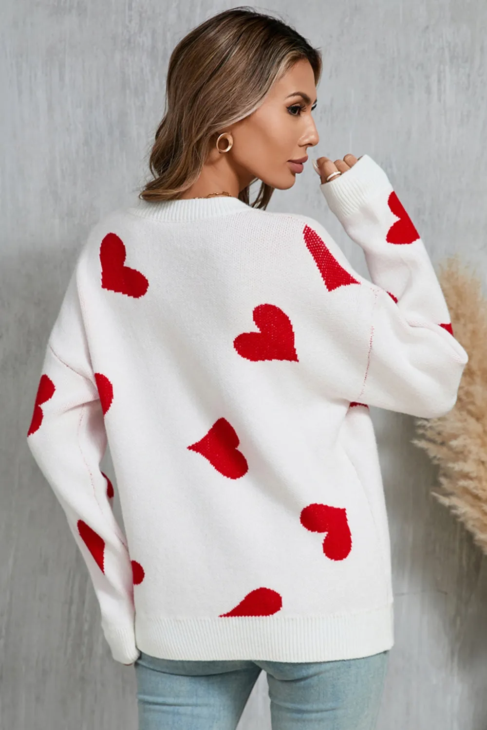 Angel Wings Heart Round Neck Dropped Shoulder Sweater sold by Charming Charlie product image thumbnail 2