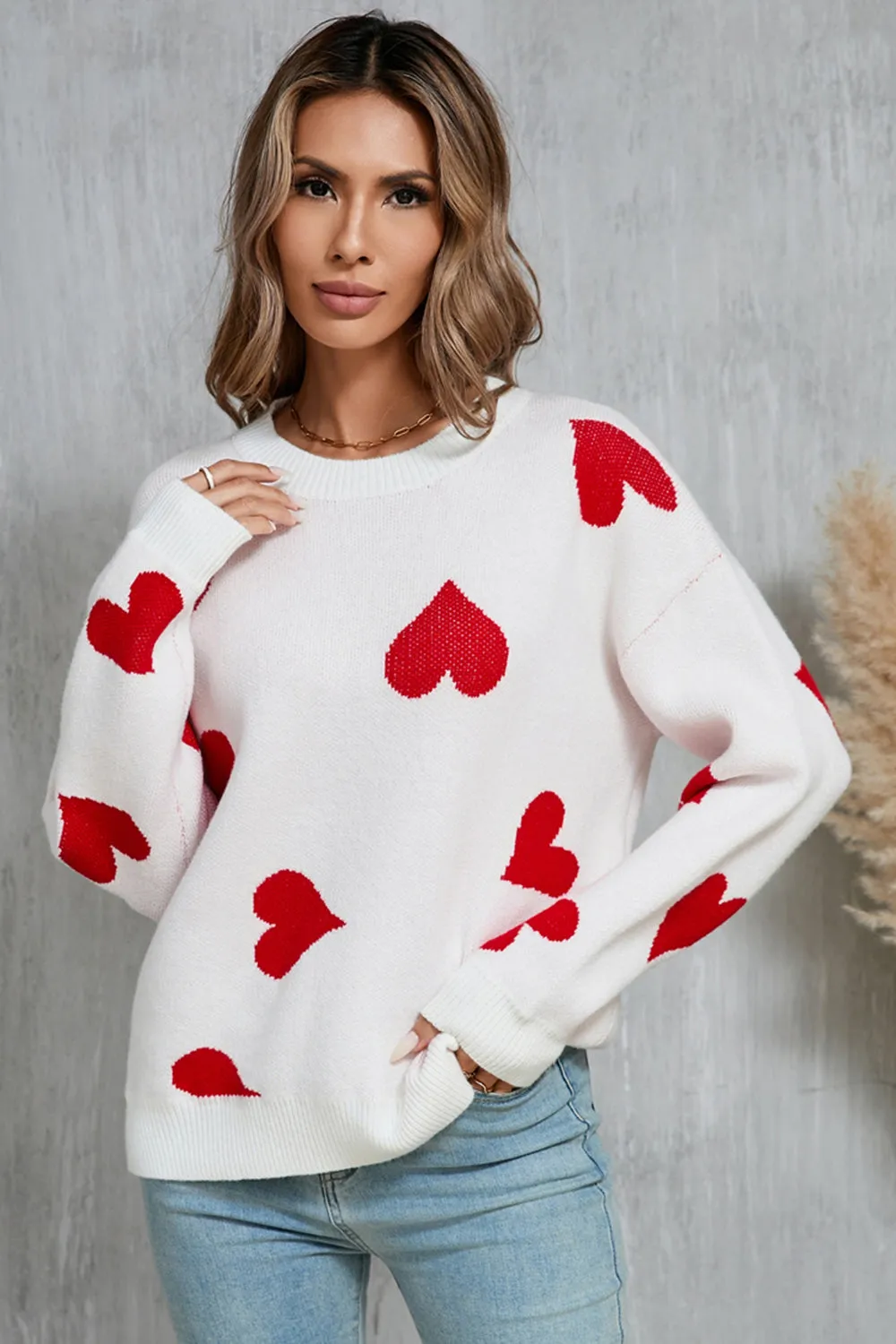 Angel Wings Heart Round Neck Dropped Shoulder Sweater sold by Charming Charlie product image thumbnail 3