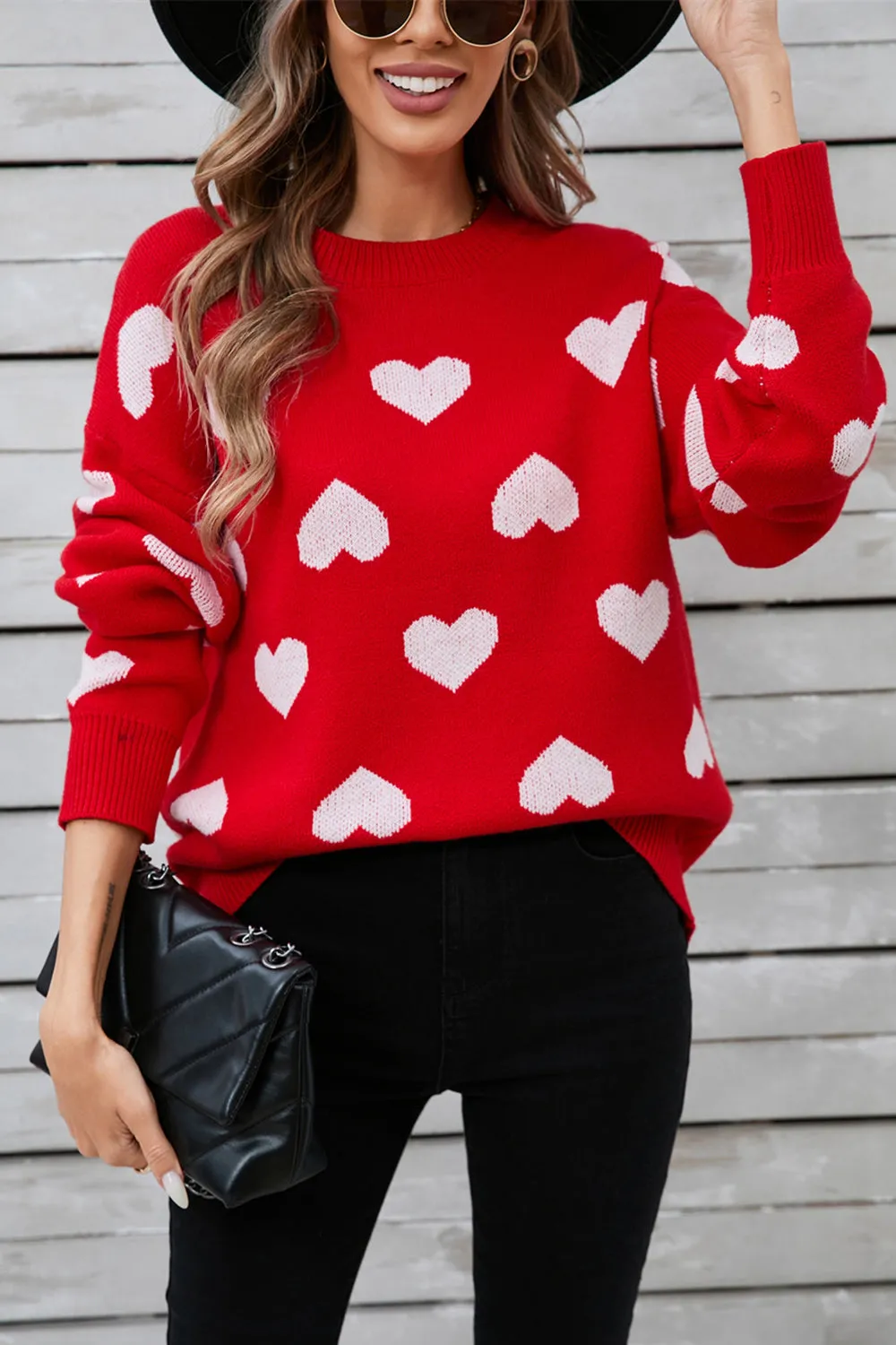 Angel Wings Heart Round Neck Long Sleeve Sweater sold by Charming Charlie