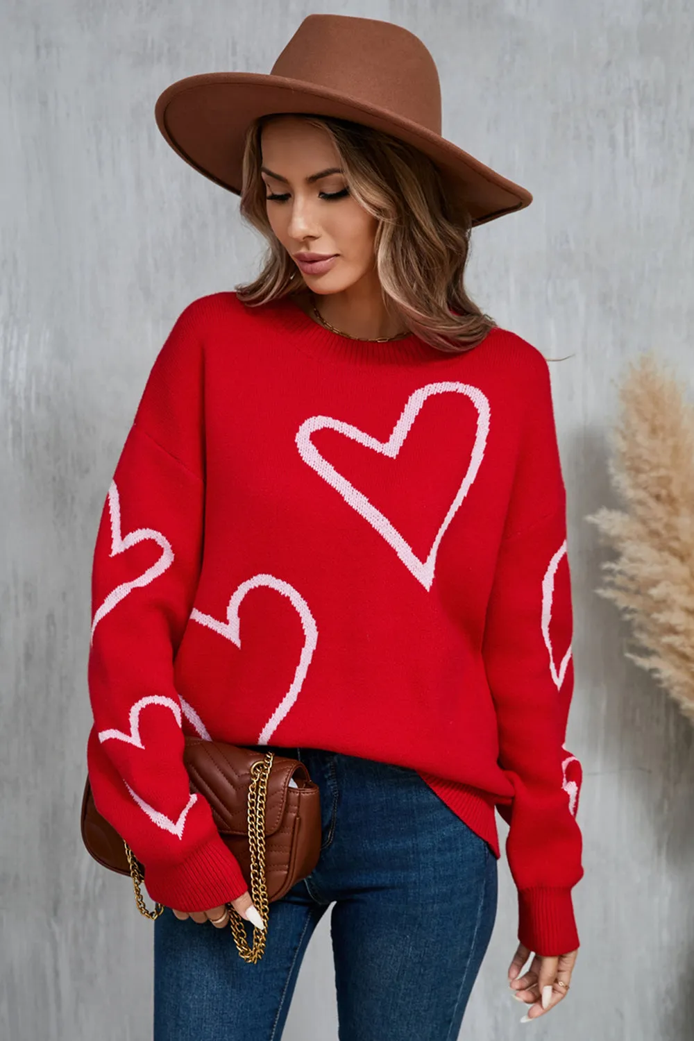 Angel Wings Heart Dropped Shoulder Long Sleeve Sweater sold by Charming Charlie product image thumbnail 2