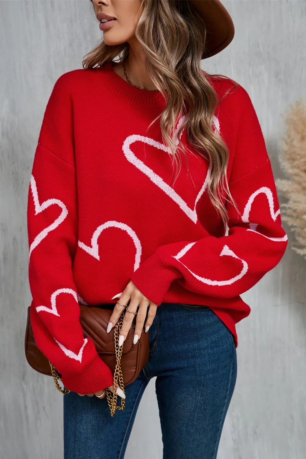 Angel Wings Heart Dropped Shoulder Long Sleeve Sweater sold by Charming Charlie