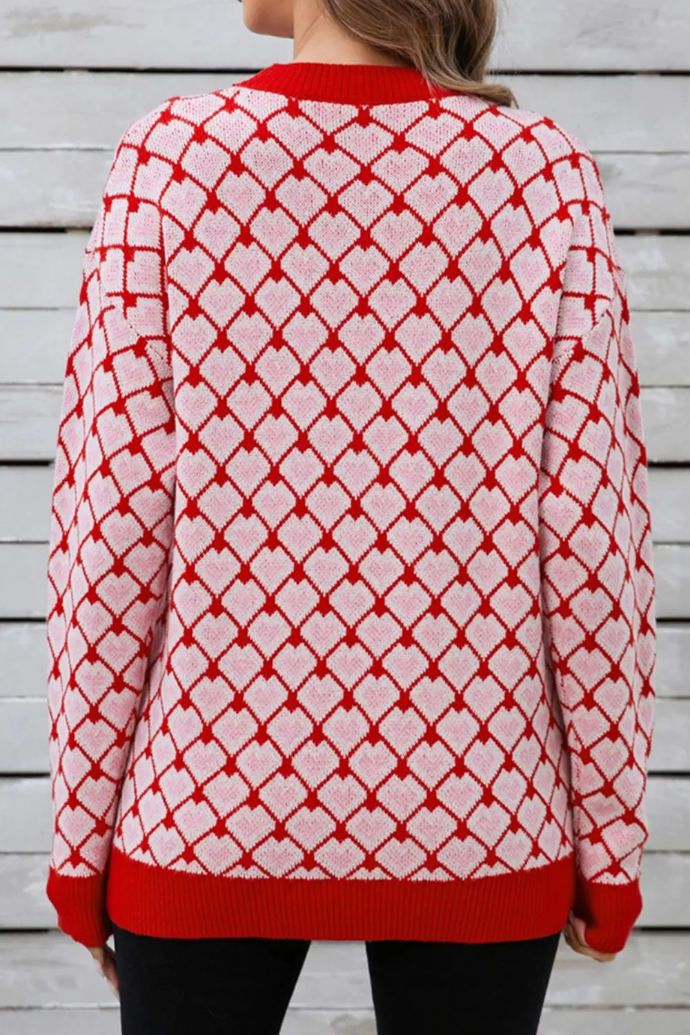 Angel Wings Contrast Round Neck Dropped Shoulder Sweater sold by Charming Charlie product image thumbnail 3