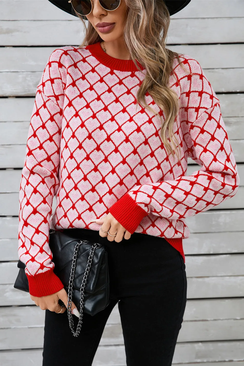 Angel Wings Contrast Round Neck Dropped Shoulder Sweater sold by Charming Charlie