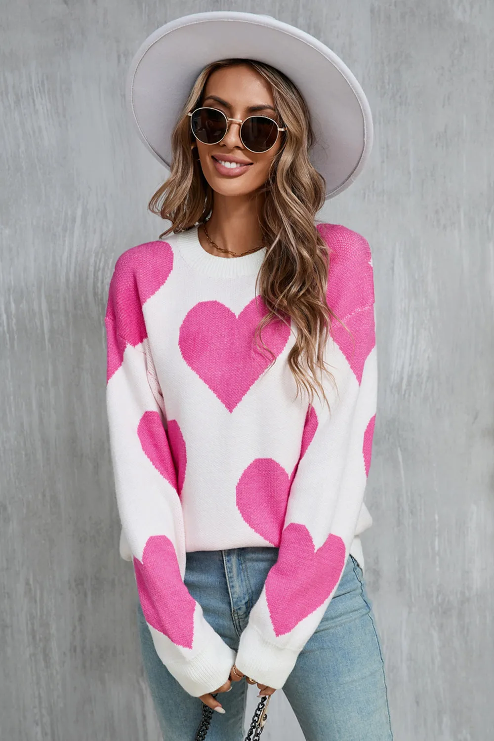 Angel Wings Contrast Heart Dropped Shoulder Long Sleeve Sweater sold by Charming Charlie product image thumbnail 4
