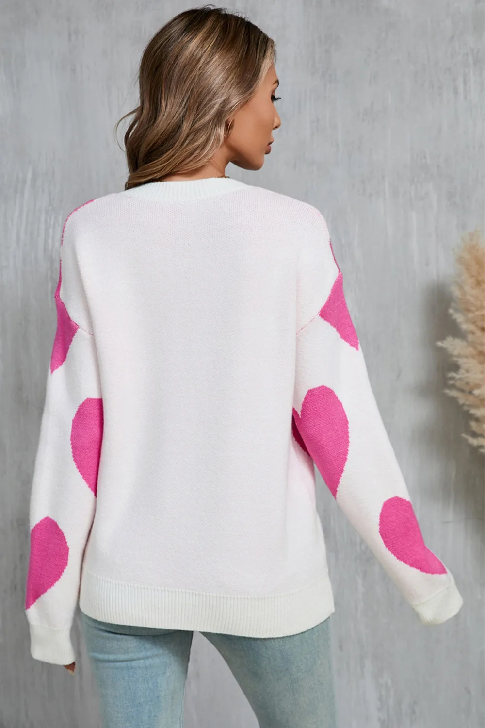 Angel Wings Contrast Heart Dropped Shoulder Long Sleeve Sweater sold by Charming Charlie product image thumbnail 2