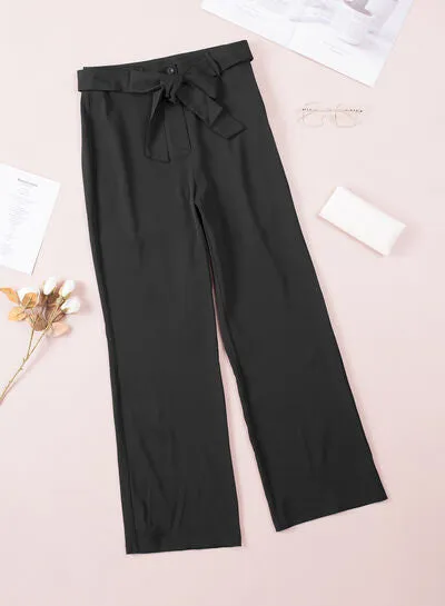 Tied High Waist Straight Pants sold by Charming Charlie product image thumbnail 5