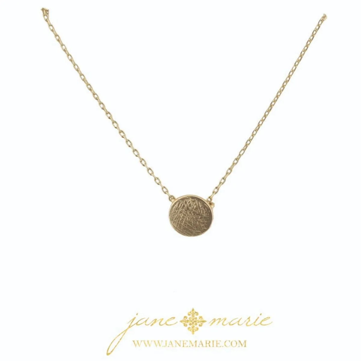 16" Gold Disk, Gold Chain Necklace, 3" Ext. sold by Charming Charlie