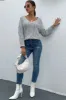 V-Neck Cable-Knit Long Sleeve Sweater sold by Charming Charlie