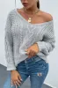 V-Neck Cable-Knit Long Sleeve Sweater sold by Charming Charlie
