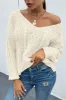 V-Neck Cable-Knit Long Sleeve Sweater sold by Charming Charlie