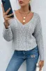 V-Neck Cable-Knit Long Sleeve Sweater sold by Charming Charlie