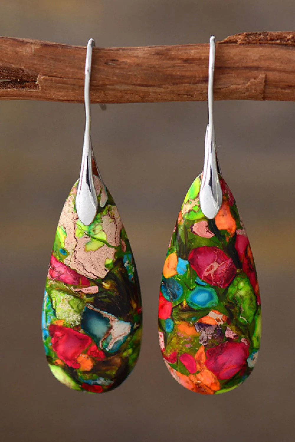 Handmade Teardrop Shape Natural Stone Dangle Earrings sold by Charming Charlie product image thumbnail 4
