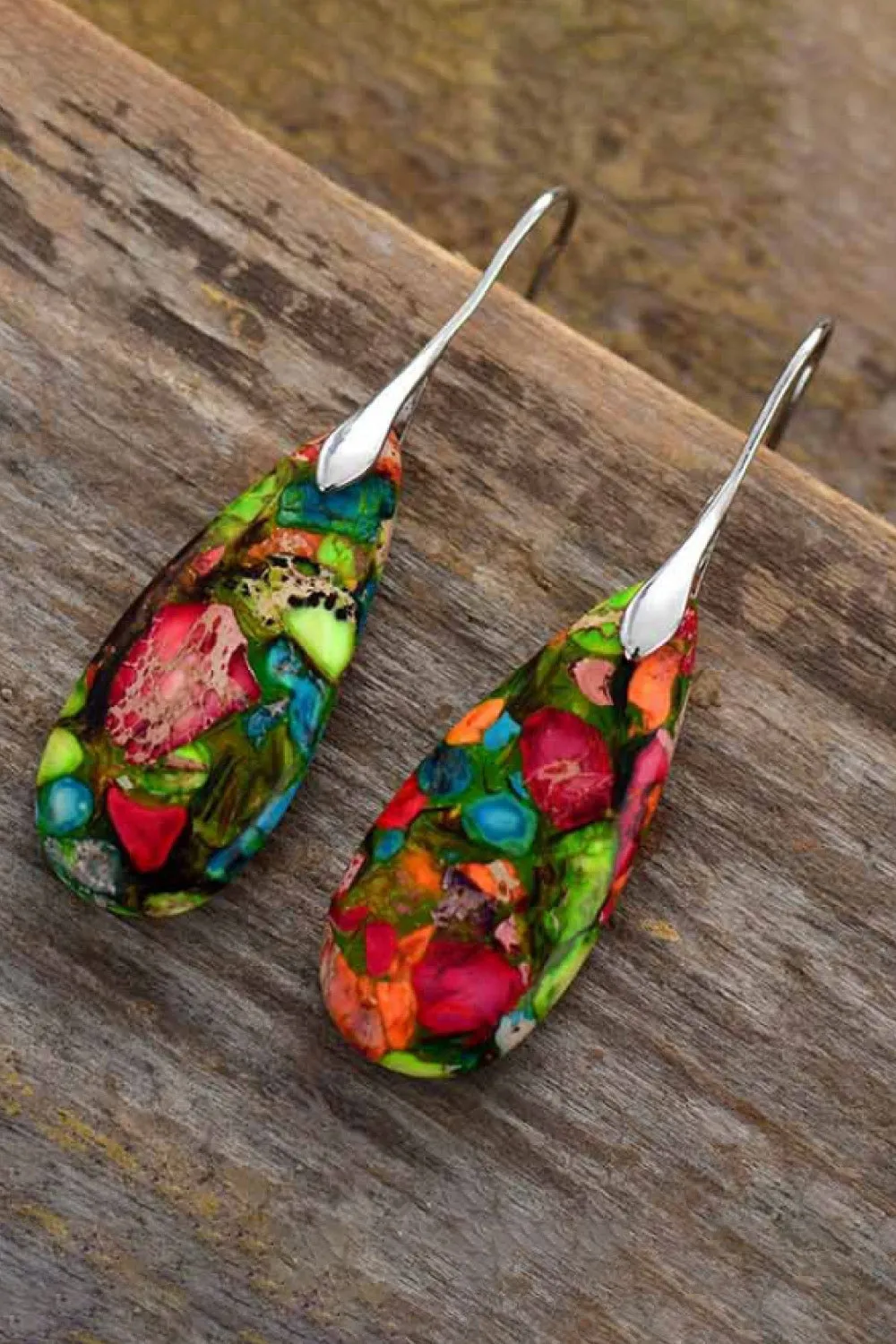Handmade Teardrop Shape Natural Stone Dangle Earrings sold by Charming Charlie product image thumbnail 5