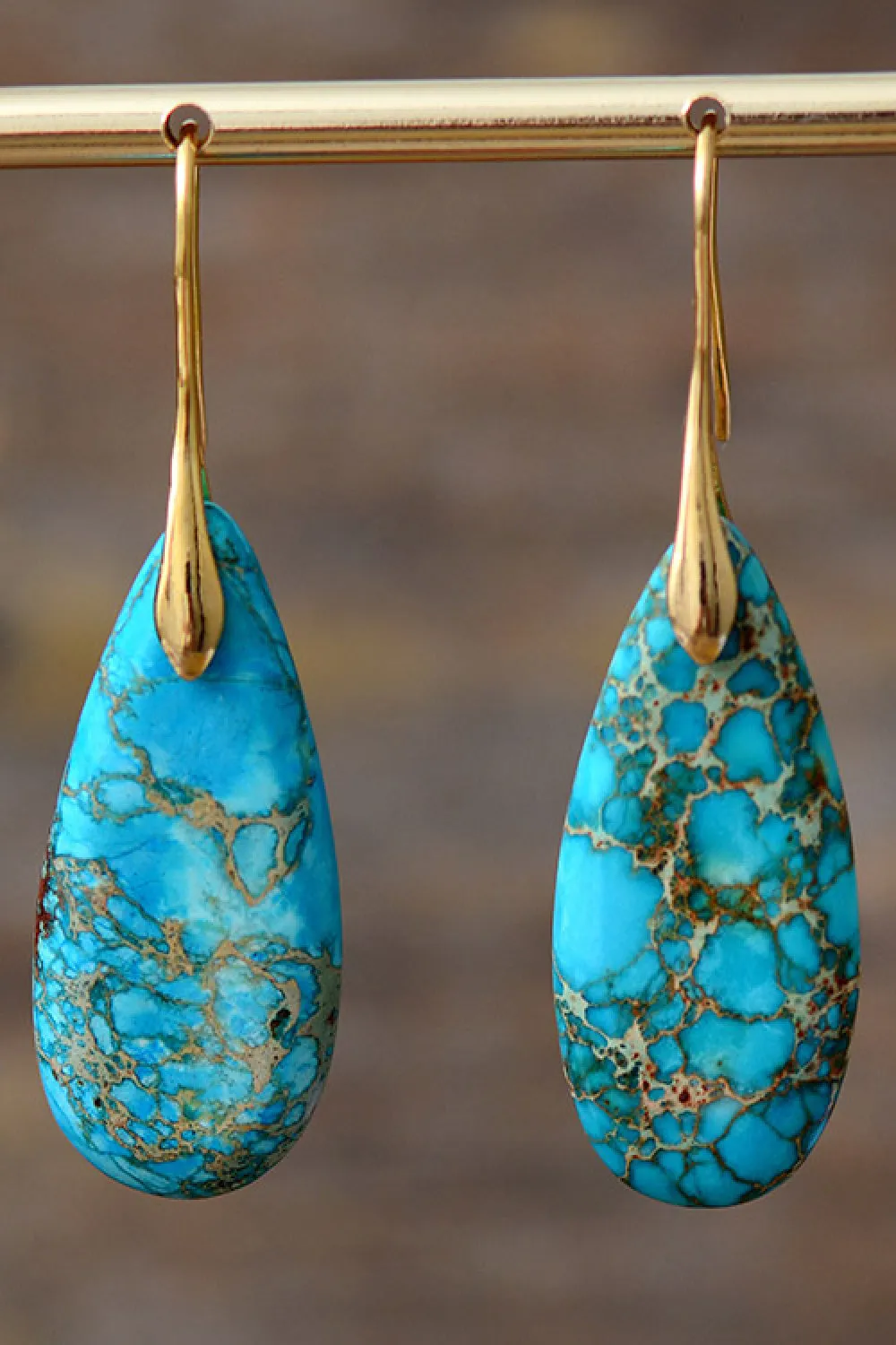 Handmade Teardrop Shape Natural Stone Dangle Earrings sold by Charming Charlie product image thumbnail 2