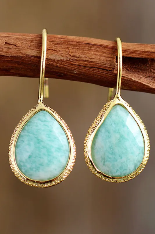 Handmade Natural Stone Teardrop Earrings made by Charming Charlie
