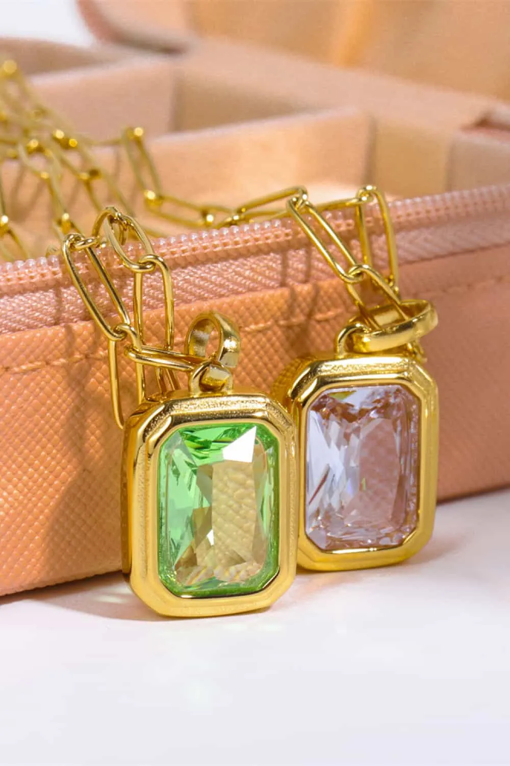 Zircon 18K Gold-Plated Geometrical Shape Pendant Necklace sold by Charming Charlie product image thumbnail 4