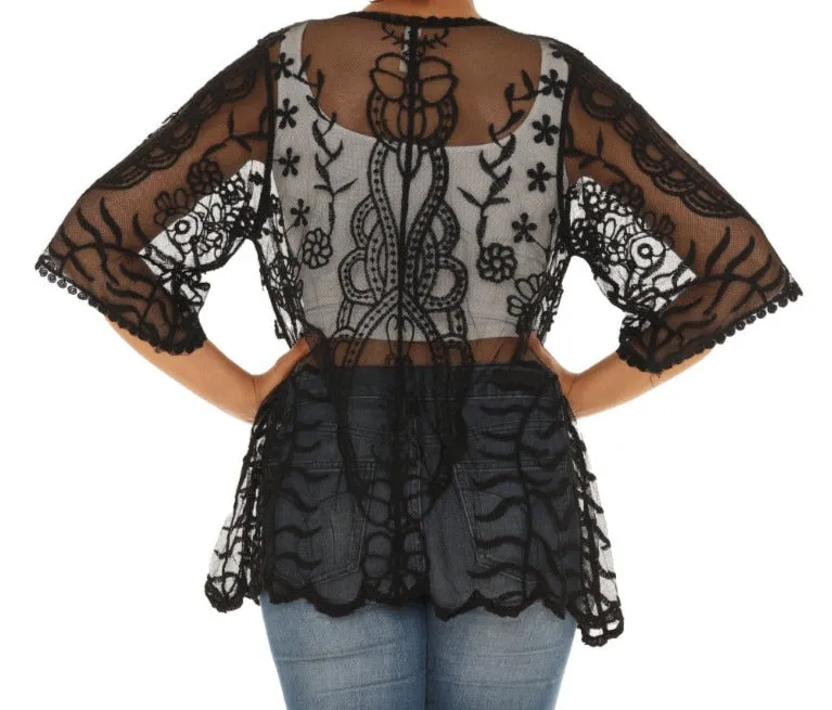 Sheer Crochet Open Cardigan sold by Charming Charlie product image thumbnail 2