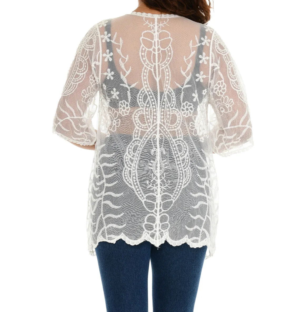 Sheer Crochet Open Cardigan sold by Charming Charlie product image thumbnail 5