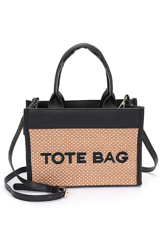 Faux Straw Fashion Tote Bag sold by Charming Charlie