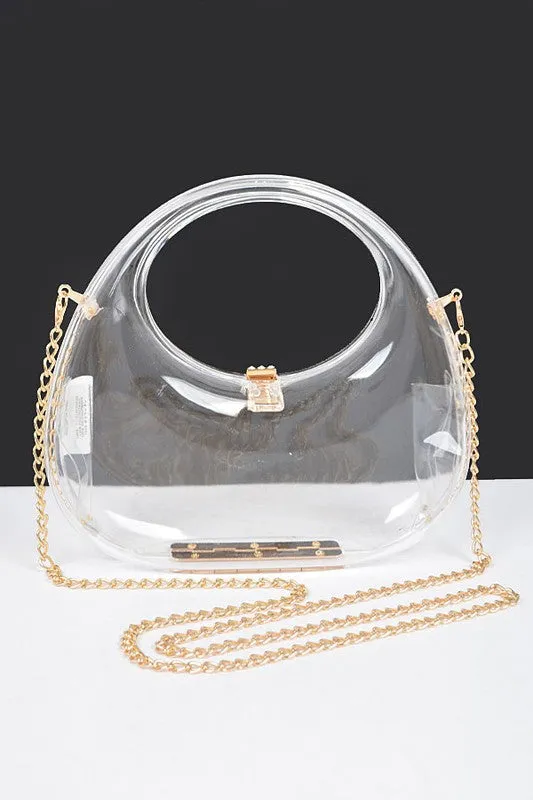 Molded Cleared Acrylic Top Handle Box Clutch sold by Charming Charlie product image thumbnail 3
