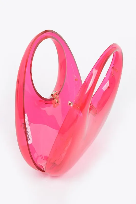 Molded Cleared Acrylic Top Handle Box Clutch sold by Charming Charlie product image thumbnail 4