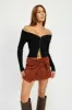 WRAPPED BUCKLE BELT MINI SKIRT sold by Charming Charlie