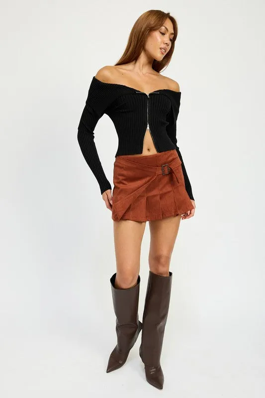 WRAPPED BUCKLE BELT MINI SKIRT sold by Charming Charlie product image thumbnail 4