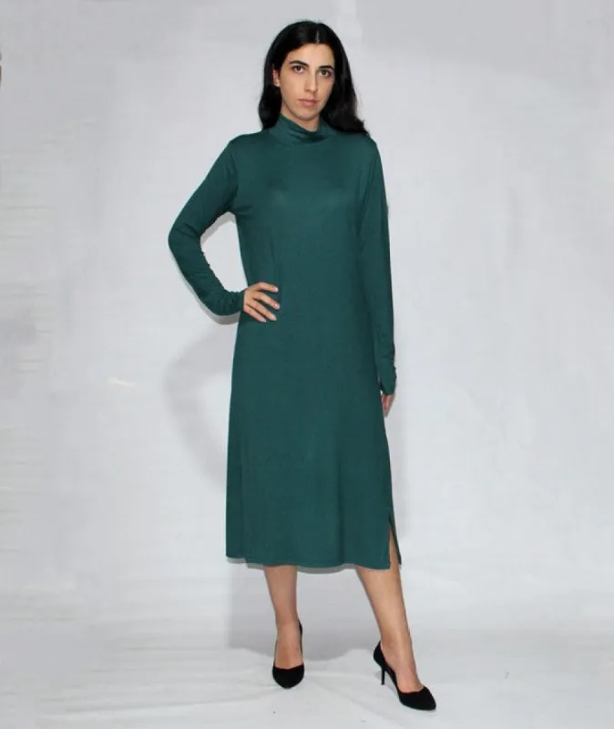 Turtle neck dress long sleeve with side slits sold by Charming Charlie