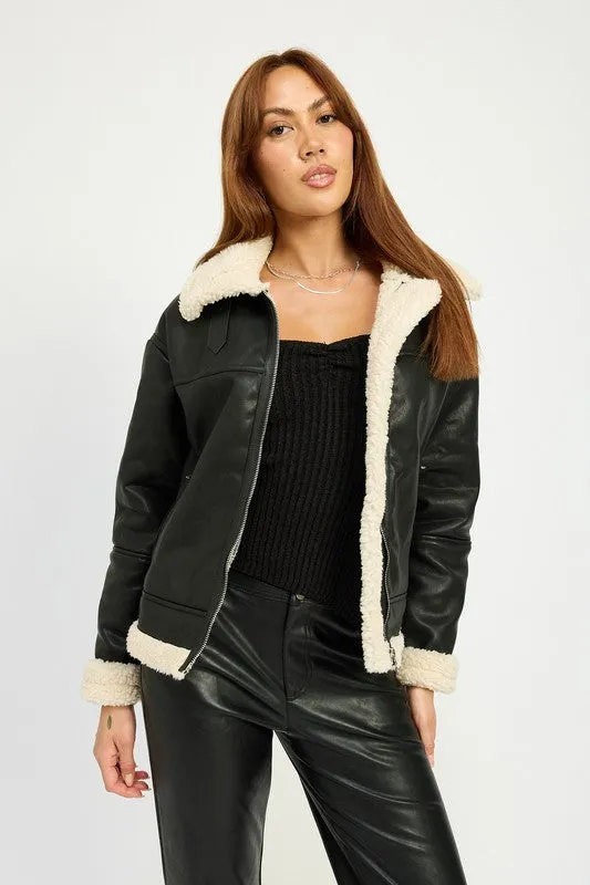 SHEARLING MOTO JACKET sold by Charming Charlie