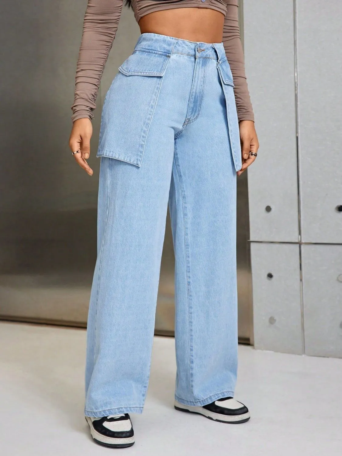Wide Leg Jeans with Pockets sold by Charming Charlie product image thumbnail 3