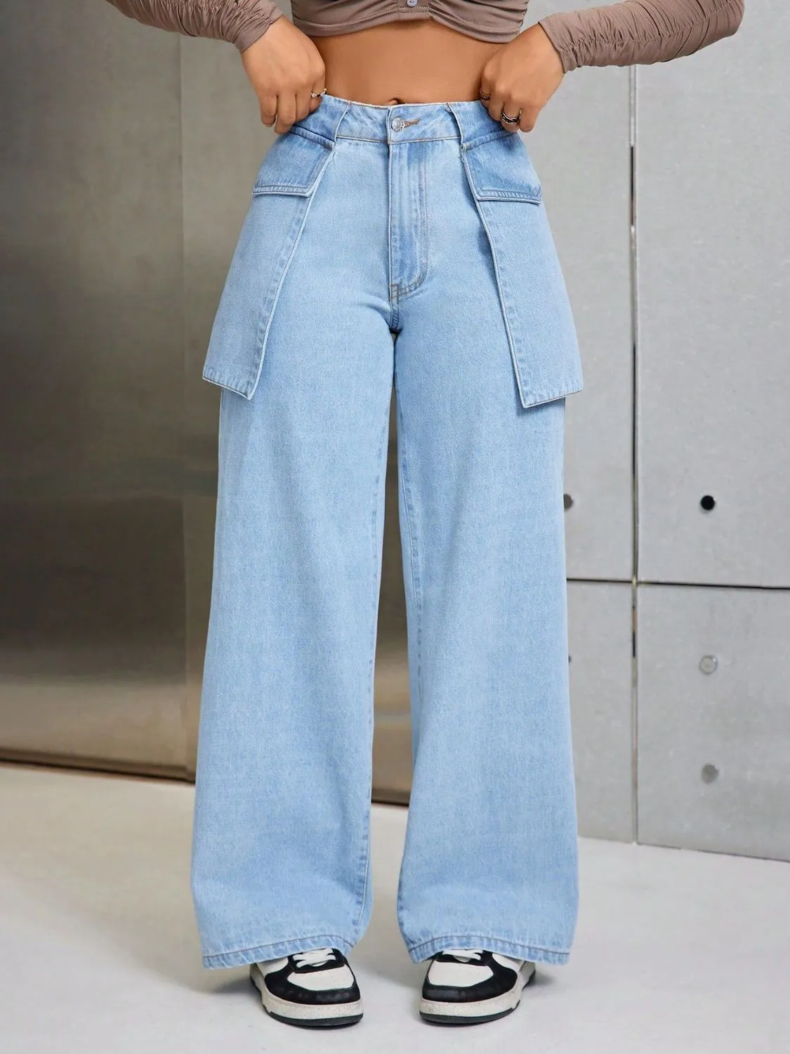 Wide Leg Jeans with Pockets sold by Charming Charlie