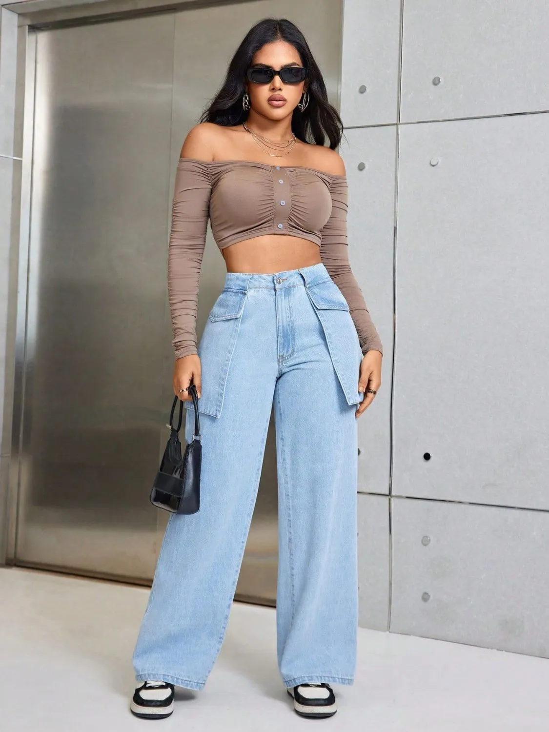 Wide Leg Jeans with Pockets sold by Charming Charlie product image thumbnail 5