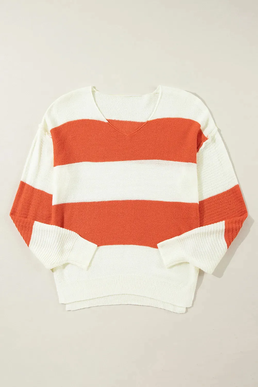 Color Block Dropped Shoulder V-Neck Sweater sold by Charming Charlie product image thumbnail 3