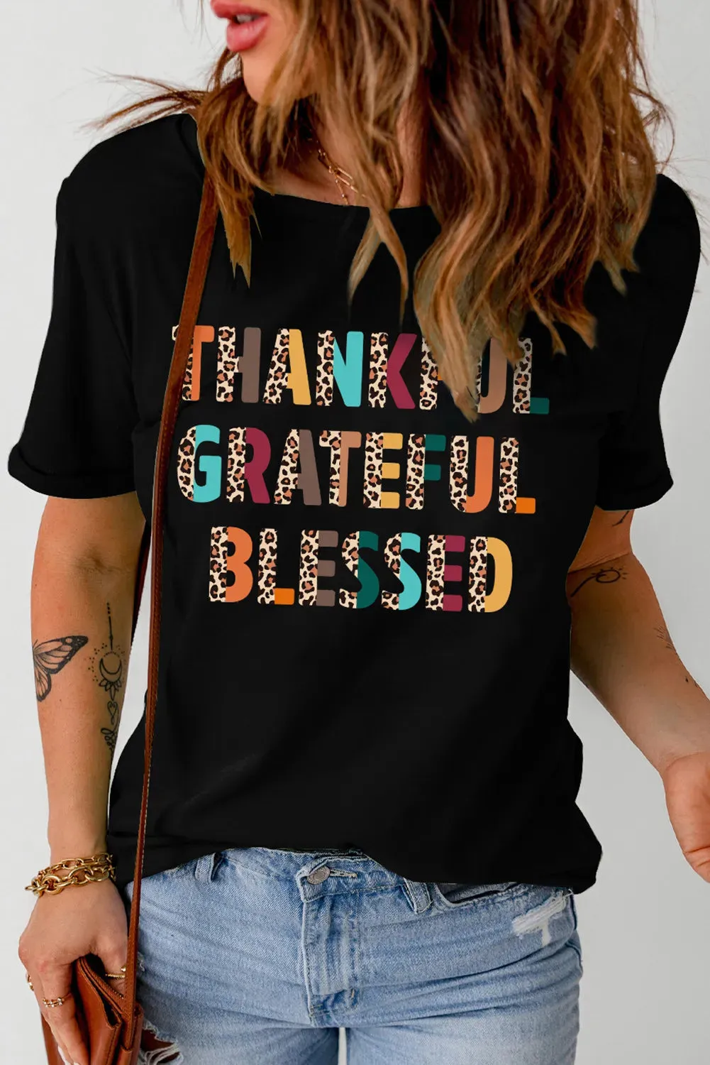 Letter Graphic Round Neck Short Sleeve T-Shirt sold by Charming Charlie product image thumbnail 2