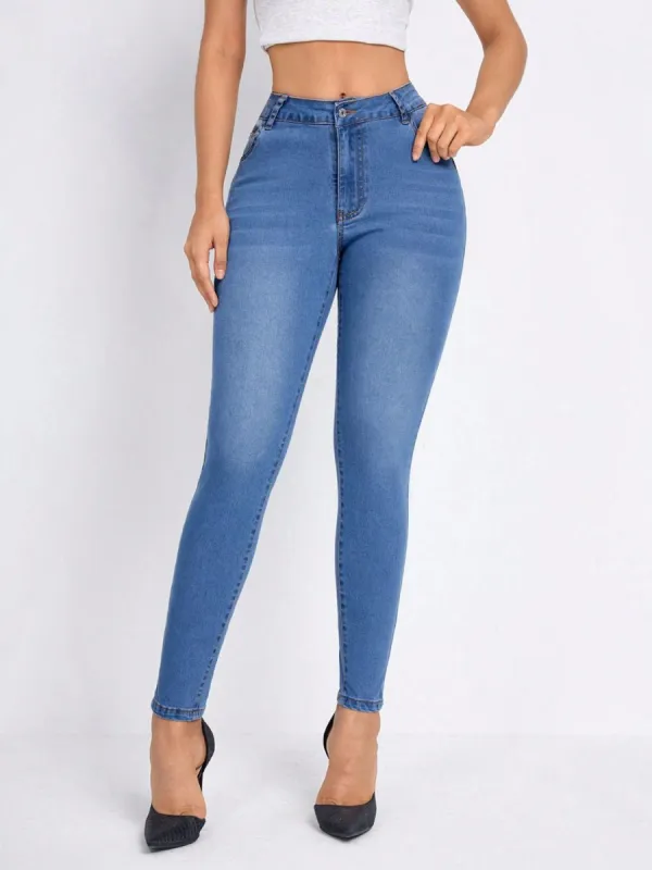 High Rise Skinny Jeans with Pockets made by Charming Charlie