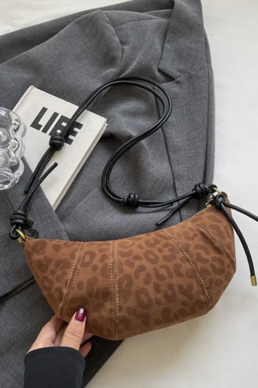 PU Leather Strap Suede Shoulder Bag sold by Charming Charlie