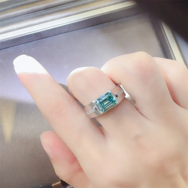 3 Carat 925 Sterling Silver Moissanite Rectangle Shape Ring sold by Charming Charlie