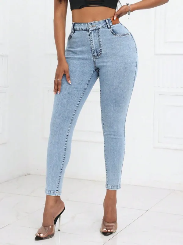 High Waist Skinny Jeans with Pockets sold by Charming Charlie
