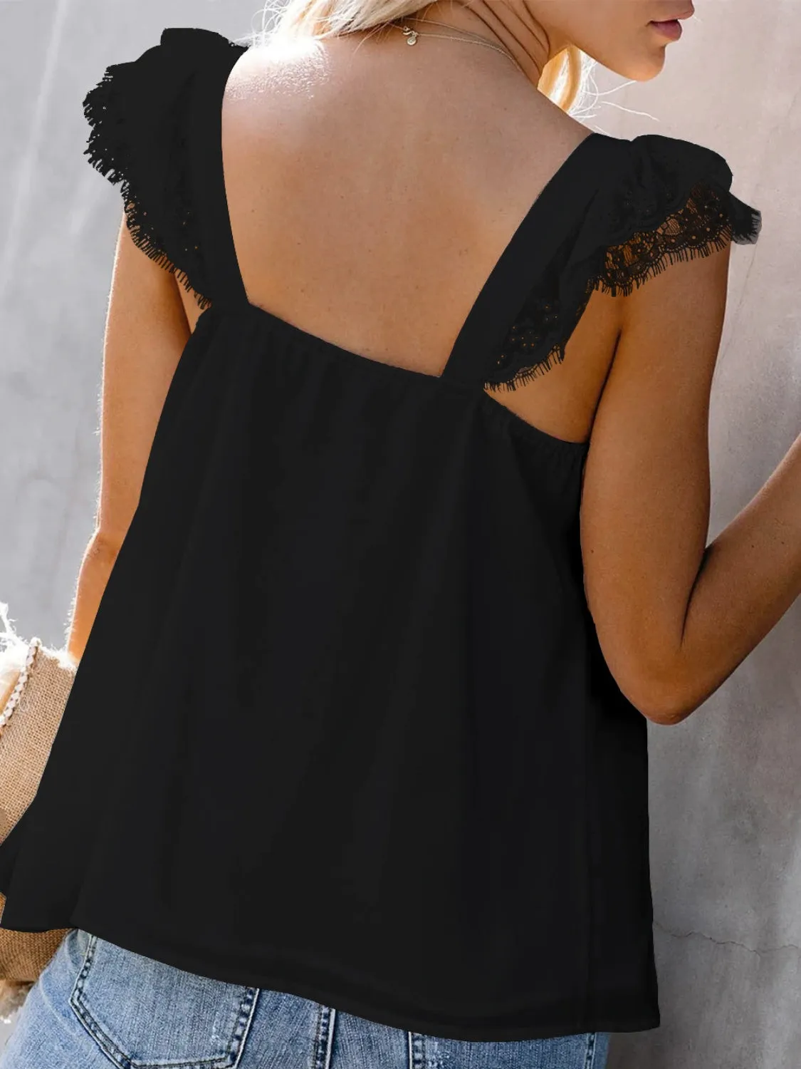 Lace Detail V-Neck Cap Sleeve Blouse sold by Charming Charlie product image thumbnail 5