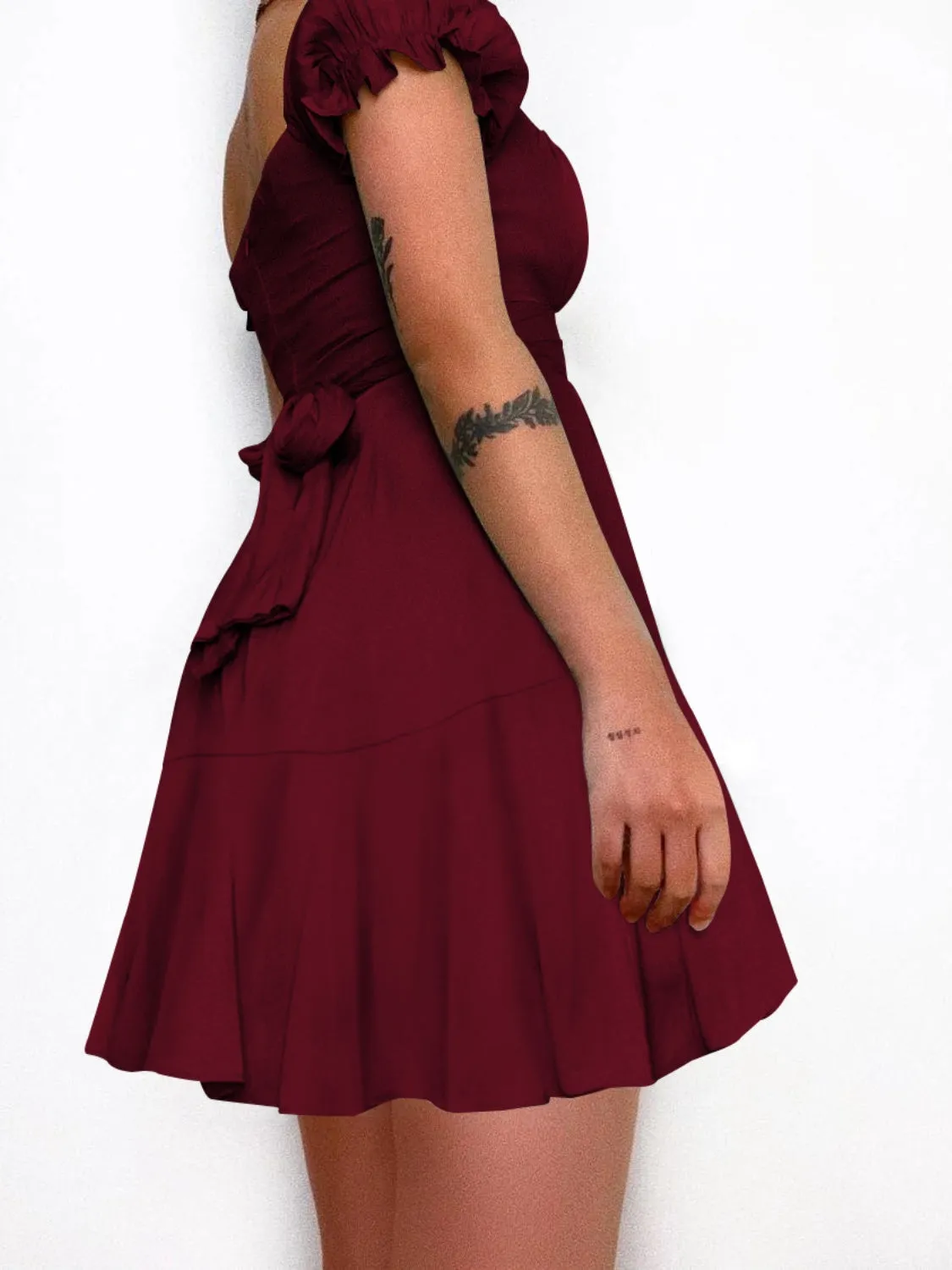 Tied Ruffled Short Sleeve Mini Dress sold by Charming Charlie product image thumbnail 3