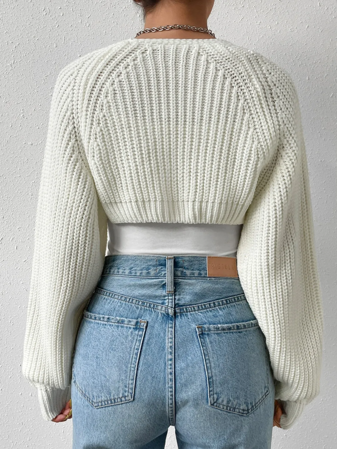 Honey Open Front Long Sleeve Cropped Cardigan sold by Charming Charlie product image thumbnail 2
