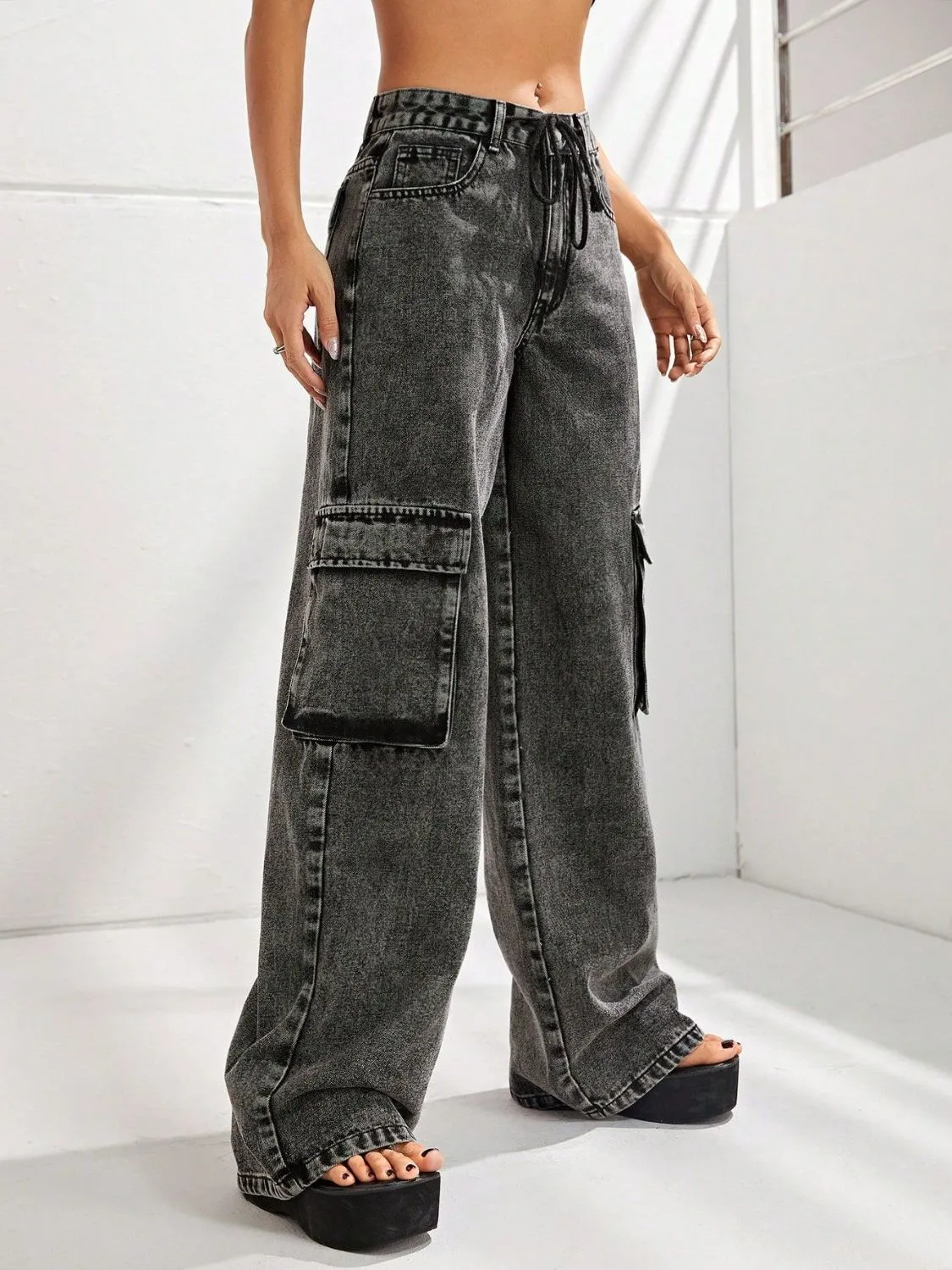 Wide Leg Jeans with Pockets sold by Charming Charlie product image thumbnail 3