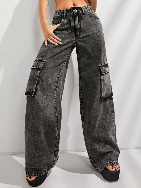 Wide Leg Jeans with Pockets sold by Charming Charlie