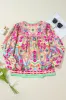 Geometric Printed Round Neck Long Sleeve Blouse sold by Charming Charlie